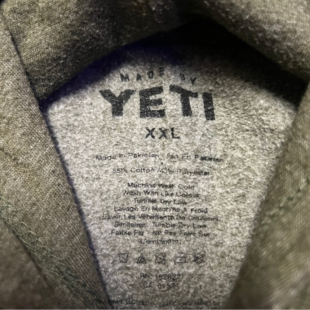 Yeti Men's XXL 2XL Green Long Sleeve Hoodie Graphic Kangaroo Pocket Pullover - Picture 3 of 6